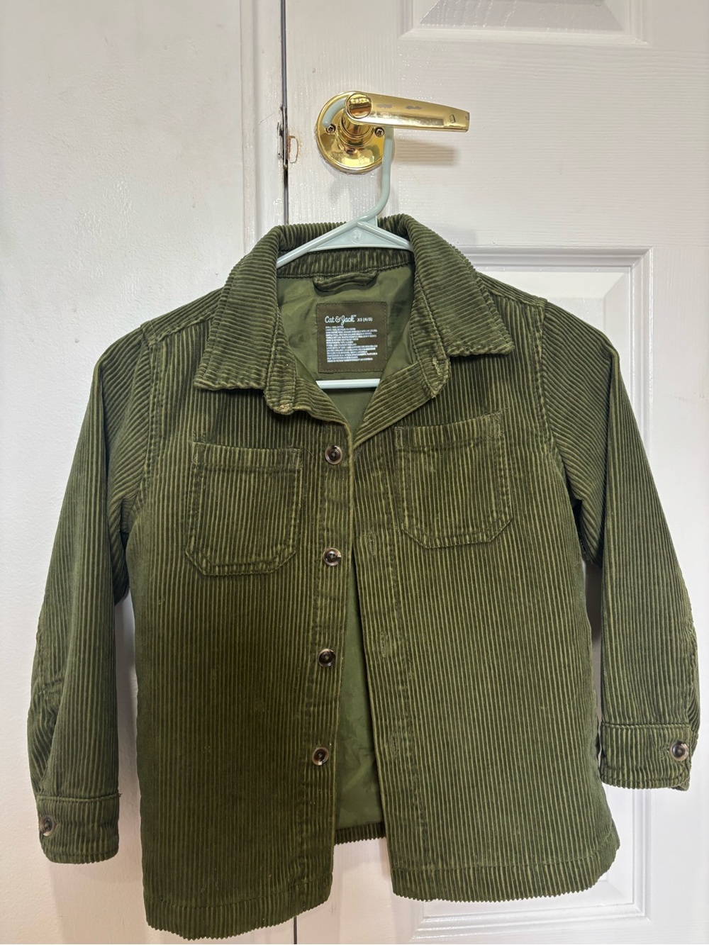 Cat & Jack Olive Corduroy Button-Up Kids Jacket